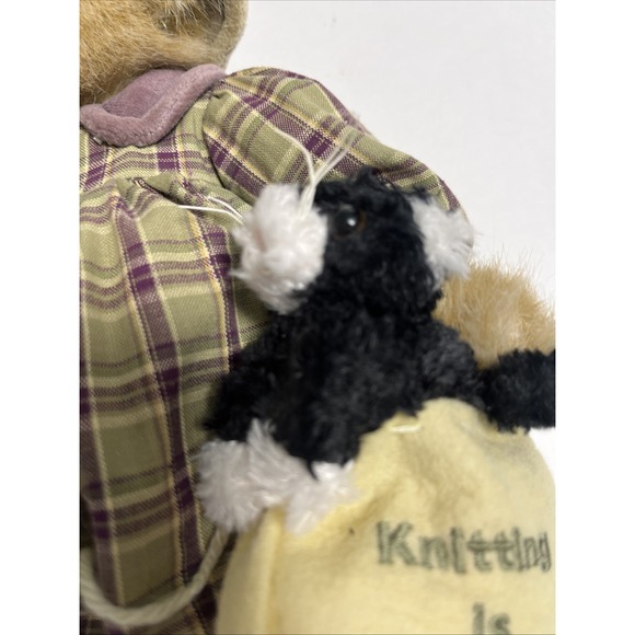 Vintage Bearington Collection Knitter And Pearl Plush Bear Knitting‎ Is My Bag - Picture 5 of 5
